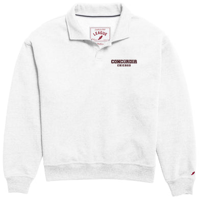 Victory Springs Ladies Collar Pullover | Heather Varsity White