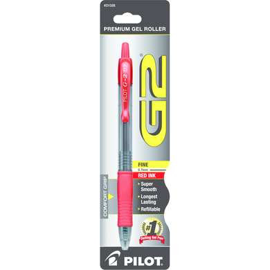 Pilot G2 Retractable Gel Pen .7mm | Red