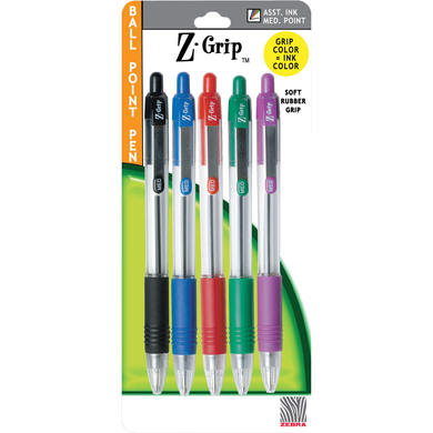 Zebra Pen Z-Grip Retractable Ballpoint Pen 1.0mm | 5Pk