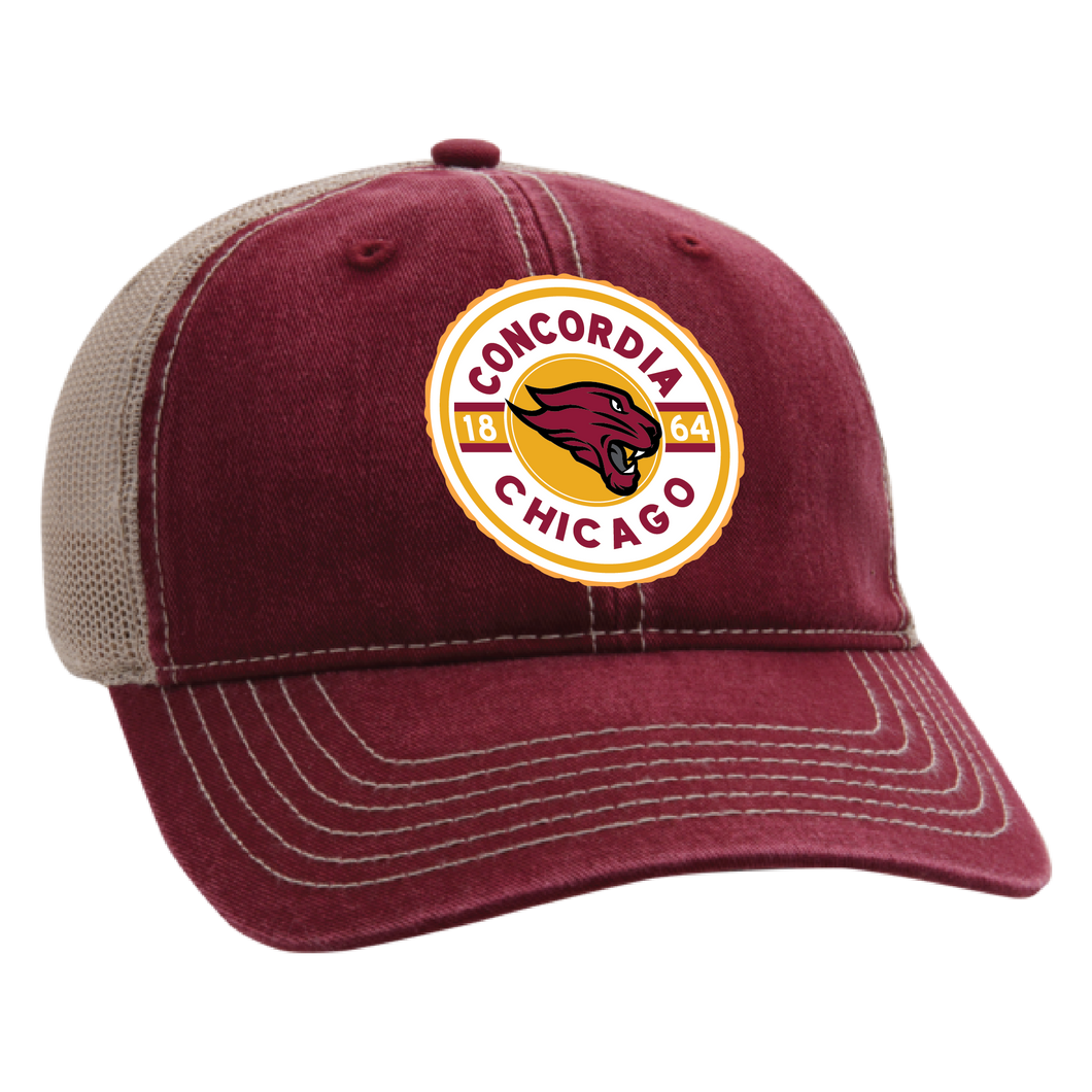 The Wharf Classic Unstructured Tea Stain Snap Back Cap, Maroon