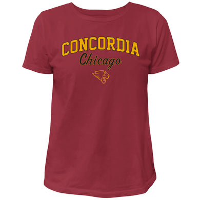 Ladies Vintage Washed Cotton Tee | Maroon
